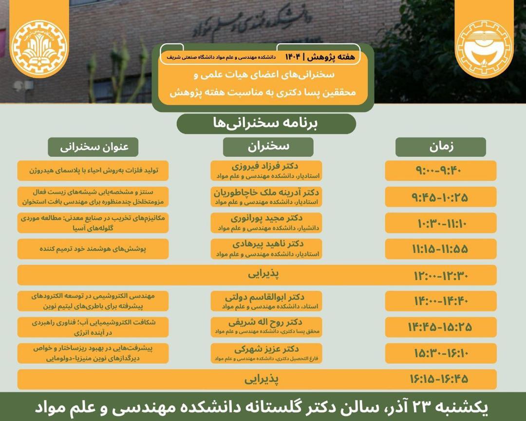 برنامه های هفته پژوهش